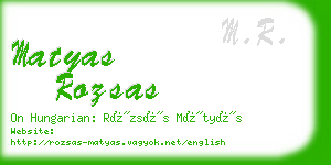 matyas rozsas business card